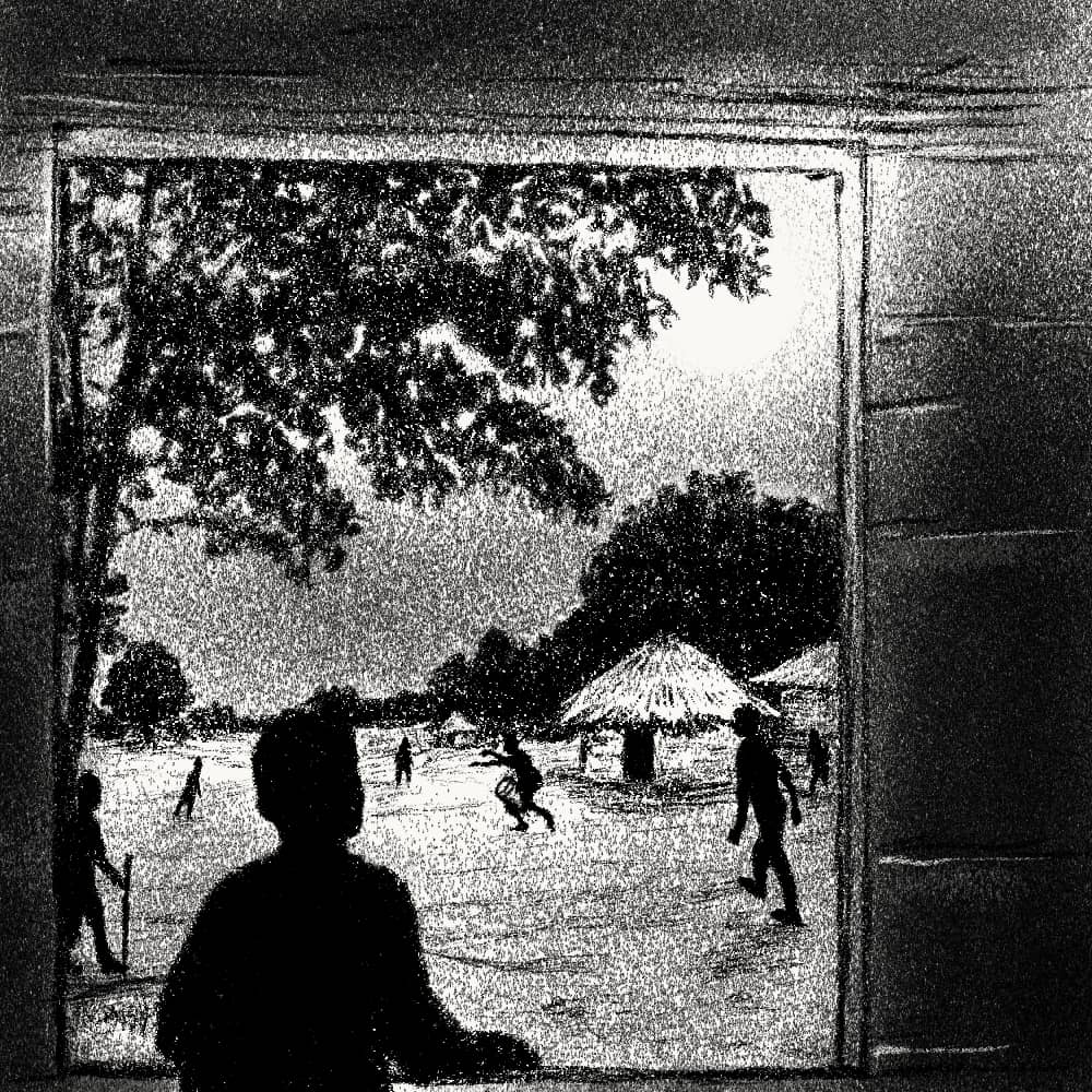 Illustration for: A man who calls his kinsmen to a feast does not do so to save them from starving. They all have food in their own homes. When we gather together in the moonlit village ground it is not because of the moon. Every man can see it in his own compound. We come together because it is good for kinsmen to do so.